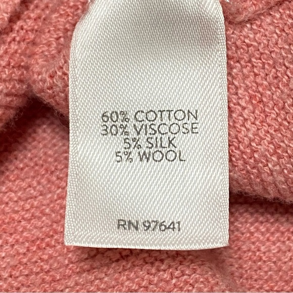 Pure Jill Pink Wool Silk Blend Pullover Boxy Fit V-Neck Soft Lightweight Small - Picture 6 of 8
